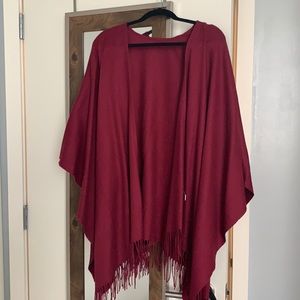 Deep Red/maroon poncho. Sturdy material